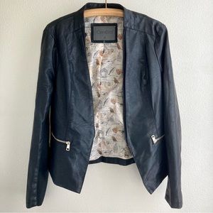 Cavalini Vegan Faux Leather Jacket Women’s Small in Black